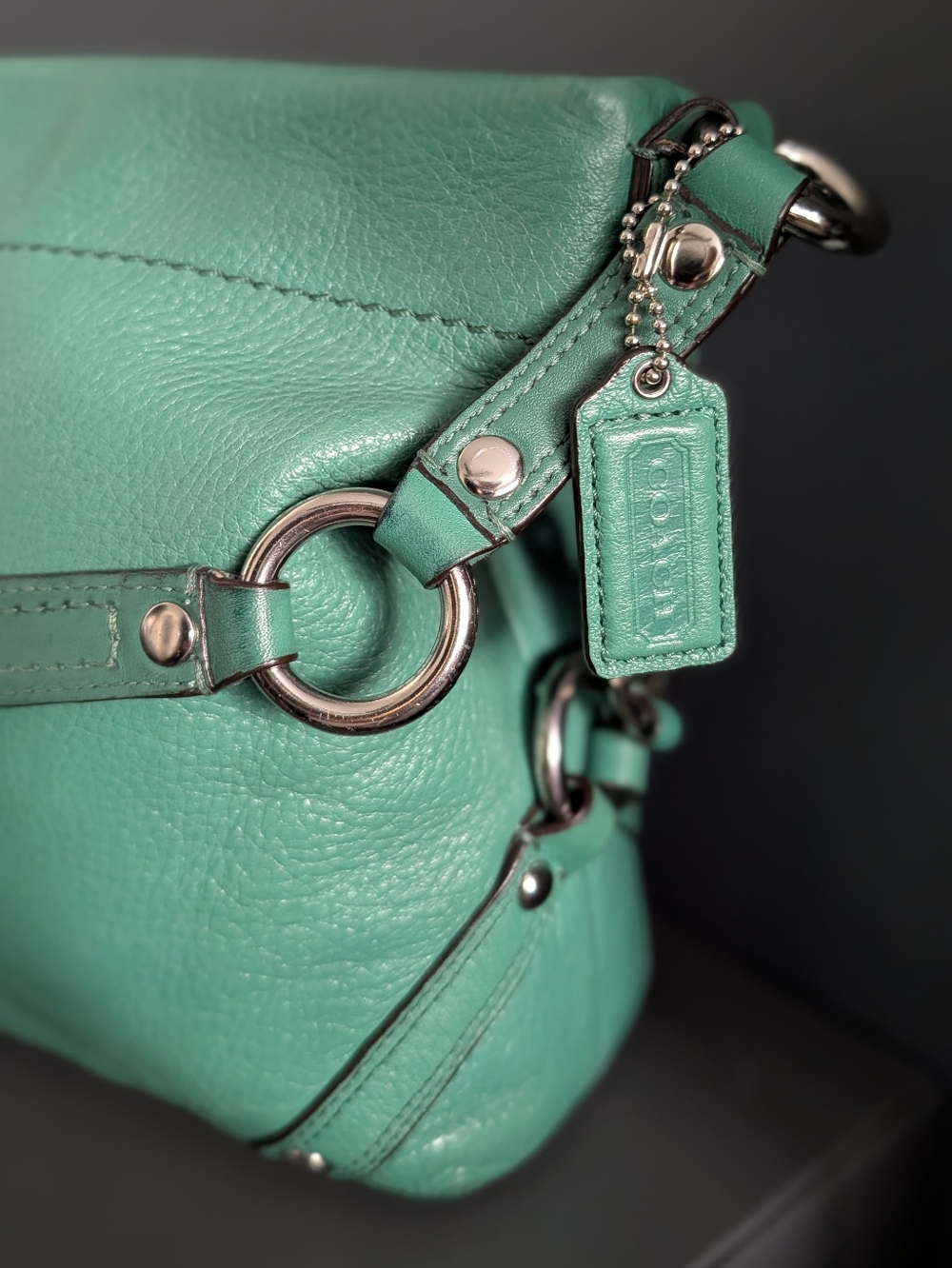 Coach Carly Mint Green Leather Bag - COA INCLUDED - Style F15251 - Picture 3 of 14